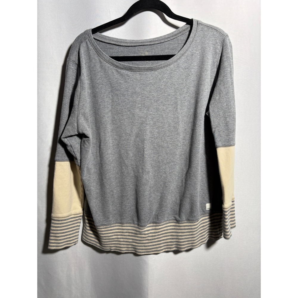 Vuori Gray and Cream Striped Pullover Sweatshirt - Picture 2 of 10